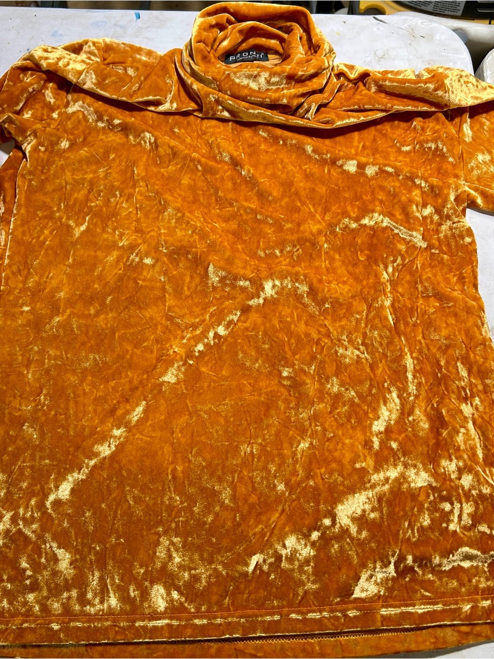 Pronti XL Crushed Velvet Turtleneck Top